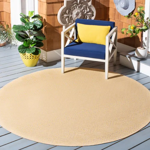 Vista 30 de SAFAVIEH Alfombra lavable para exteriores, colección Courtyard de 2.3 x 6.7 pies, beige y azul aguamarina, no desprende pelusa y es fácil