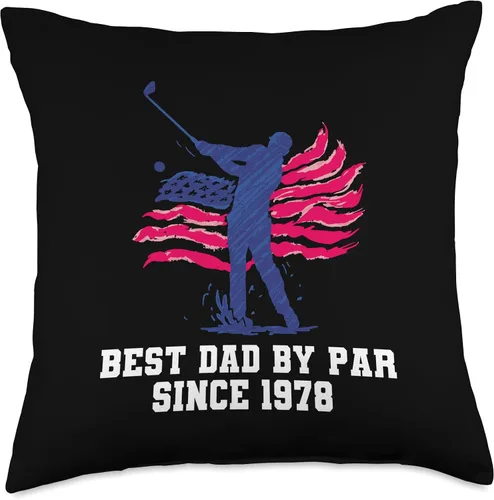 Vista 4 de Best dad by par since 1978 Throw Pillow