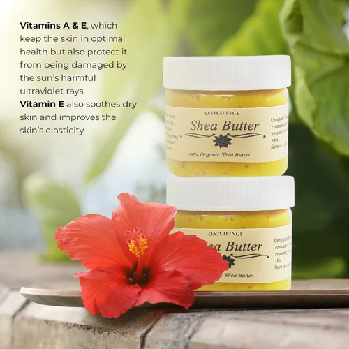 Vista 4 de Romeriza - Manteca de karité orgánico cremoso puro crudo, sin refinar, nutrición de la piel, eczema, estrías para cara, cuerpo y cabello