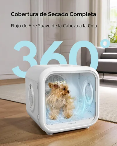 Vista 4 de HomeRunPet Secador para gatos, caja automática y silenciosa de 360° eficiente con control inteligente de temperatura, ideal para perros pequeños
