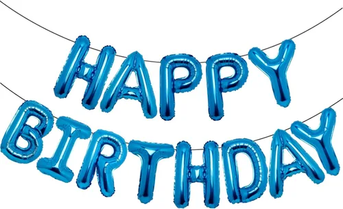 Vista 15 de Accevo Cartel de globos negros con letras Happy Birthday, 16 pulgadas, papel de aluminio, letras 3D, feliz cumpleaños para niños, adultos, unisex