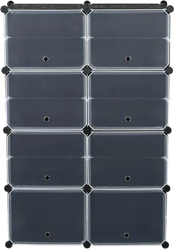 Vista 5 de Estante organizador portátil de 7 niveles, 28 pares, 14 rejillas, color negro