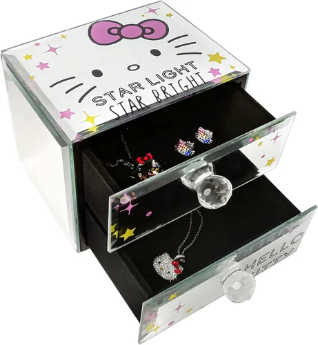 Vista 2 de Sanrio Hello Kitty Star Bright Mirror - Joyero de cristal con licencia oficial de Hello Kitty