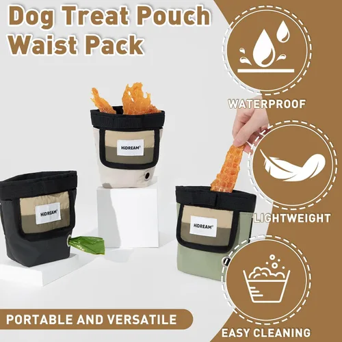 Vista 6 de ETIAL Dog Treat Pouch Waist Pack - Magnetic Closure, 3-Way Wearable, Water-Resistant Nylon, Pet Poop Bag Dispenser for Training, Walking, Hiking