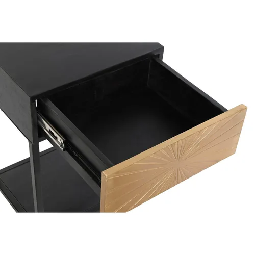 Vista 4 de Mesita de Noche DKD Home Decor Dorado 35 x 40 x 55 cm Negro Metal Madera