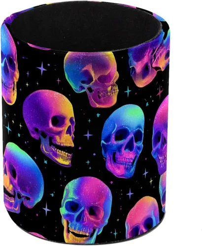 Vista 21 de Taza de PVC para escritorio, bastones de caramelo de Papá Noel rojo para organizador de bolígrafos de escritorio, soporte para brochas de maquillaje