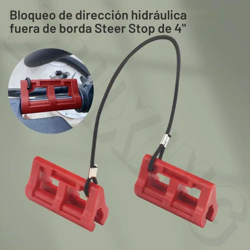 Vista 6 de Bloqueo de Dirección Hidráulica Fuera de Borda de 4" Steer Stop para Remolque/Transporte de Motor Fuera de Borda 1 Par Rojo