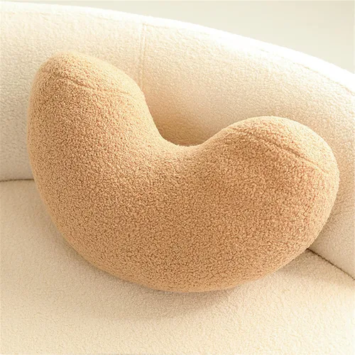 Vista 2 de Almohada de suelo irregular con diseño de flores, cojín decorativo para sofá, almohada de lectura para automóvil (café con leche, 19.6 pulgadas)