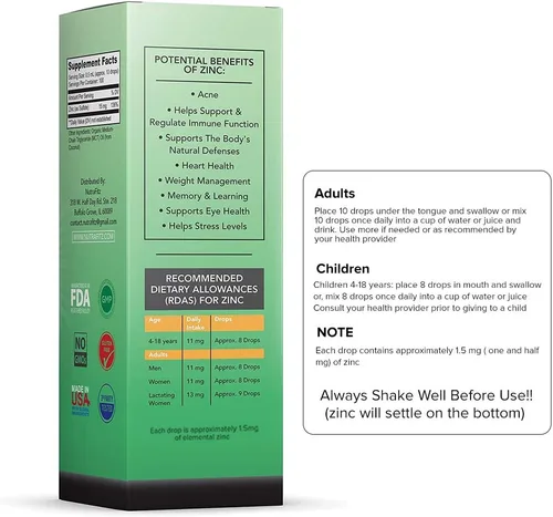 Vista 4 de Suplementos orgánicos de zinc para niños, adultos, sulfato de zinc, suplemento de zinc líquido, gotas de zinc iónico puro en aceite de coco