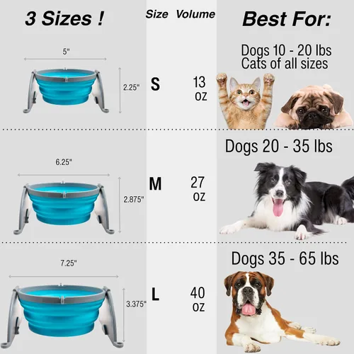 Vista 3 de Loving Pets Bella Roma - Cuencos plegables para perros, cuencos de silicona para perros, cuenco plegable, artículos esenciales para cachorros