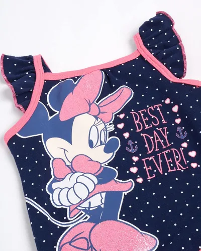 Vista 4 de Disney Body de Minnie Mouse para bebés y niñas Paquete de 3 mamelucos de pelo fácil cambio de pañales Multi