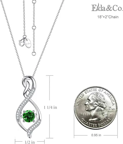 Vista 3 de Regalos de cumpleaños para mujeres, collar de amor infinito para esposa, mamá, piedras de nacimiento de septiembre, ópalo de zafiro azul, rosa
