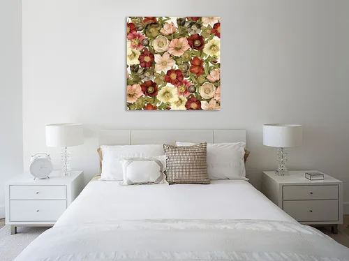 Vista 2 de Jaxson Rea "Vintage Petals Pattern I Gallery Wrapped Canvas by Katie Pertiet, 12" x 12