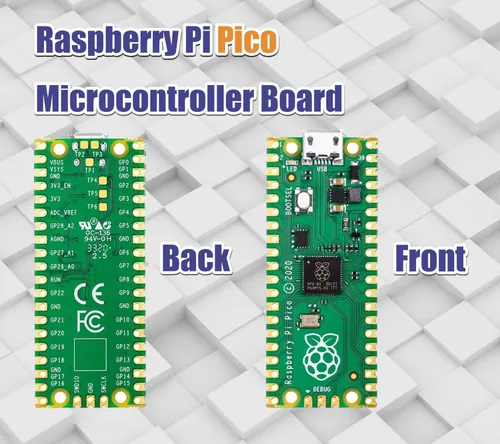 Vista 2 de 2 piezas de placa microcontrolador Raspberry Pi Pico con interfaces digitales flexibles Basado en chip RP2040 Procesador ARM Cortex M0+ de doble