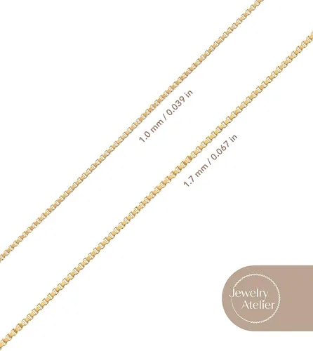 Vista 6 de Jewelry Atelier Colección de collares de cadena de oro Collar de cadena de oro amarillo macizo de 14 quilates con relleno de oro amarillo macizo