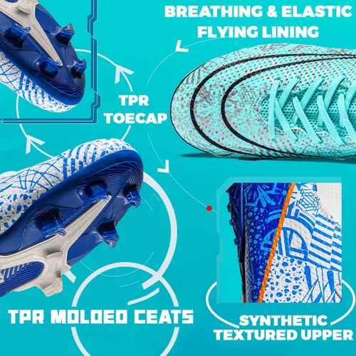 Vista 3 de Niber Zapatos deportivos de fútbol para niños y hombres, tenis de fútbol para equipo de fútbol, ligeros, para correr, al aire libre, cómodos
