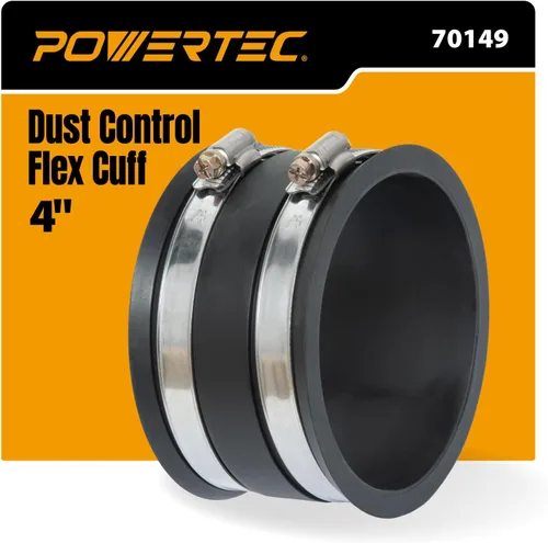 Vista 10 de POWERTEC 70148-P2 - Manguito flexible de control de polvo de 2-1/2 pulgadas con abrazaderas de manguera de acero, conector de manguera, acoplador