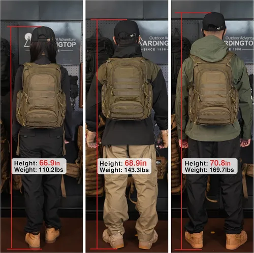 Vista 6 de Mardingtop - Mochilas tácticas Molle (Equipo modular de transporte de carga ligera), estilo militar, de 25 litros, para senderismo, acampar, viaje