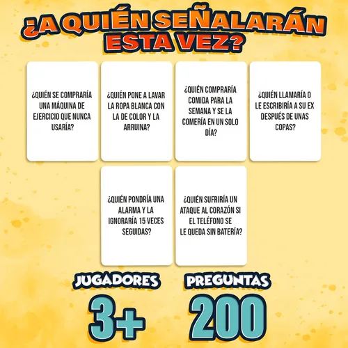 Vista 3 de ¿Quién lo Haría? Juego de Mesa en Español para Familia, Amigos, Adultos y Adolescentes Juego de Cartas Divertido para Fiestas, Noche