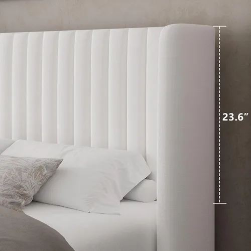 Vista 12 de Feonase Marco de Cama de Almacenamiento Elevable de Tamaño Completo, Marco de Cama Plataforma Tapizado en Terciopelo con Cabecera Wingback
