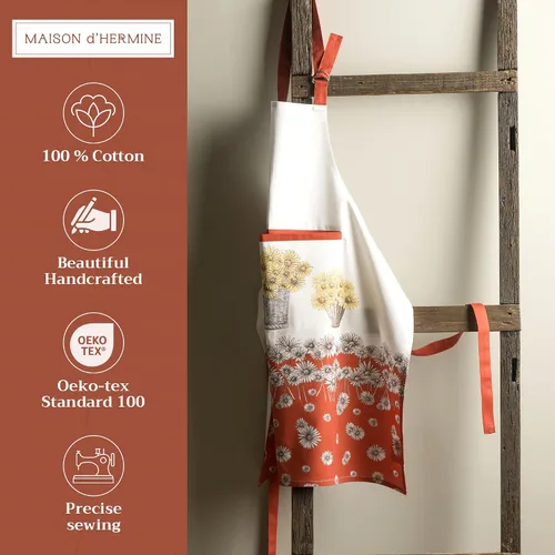 Vista 11 de Maison d' Hermine Delantales para mujer con bolsillo, 100% algodón (27.50 x 31.50 pulgadas)