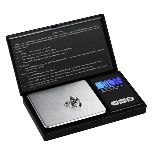 Vista 2 de 1pc 17.64 oz/0.00 oz Mini Pocket Digital Scale Alta Precisión Joyería Electrónica Precisa Balanzas Oro Pesas Gramo (2.2 lbs-0.00 oz)