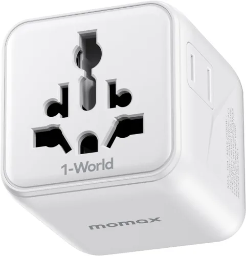 Vista 10 de MOMAX Mini Adaptador Universal de Viaje Mundial, 2 AC, Adaptador de Enchufe de Viaje Europeo Completo Reino Unido, Elementos Esenciales de Viaje