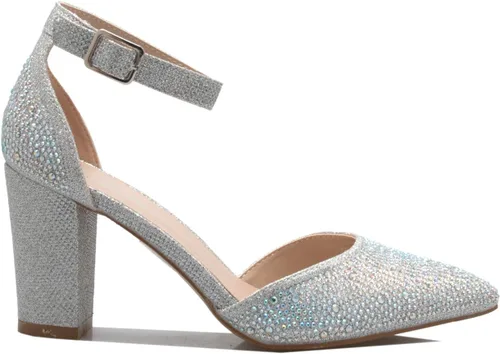 Vista 2 de Olivia K - Zapatos de tacón con pulsera en el tobillo para mujer, estilo clásico, cómodos