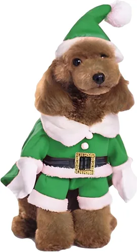 Vista 8 de NACOCO Disfraces de Navidad para Mascotas Traje de Perro con Gorra Traje de Papá Noel Sudaderas con Capucha para Perros Disfraces de Navidad