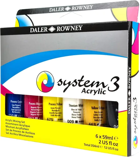 Vista 9 de Daler Rowney System3 - Juego de pintura acrílica de 10 tubos para adultos, suministros de pintura acrílica para artistas y estudiantes, pinturas