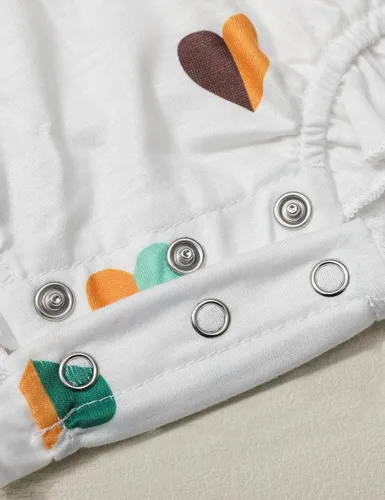 Vista 8 de Ropa de bebé niña con volantes de manga larga de algodón y lino con botón + diadema 2 piezas de otoño para bebé niña