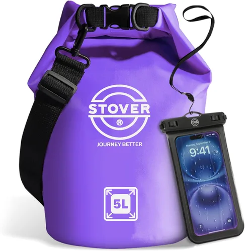 Vista 23 de STOVER 5/10/25/30/40/55L Waterproof Dry Bag- Roll-Top Backpack w/Phone Case- Kayaking, Hiking, Camping, Boating- Men/Women