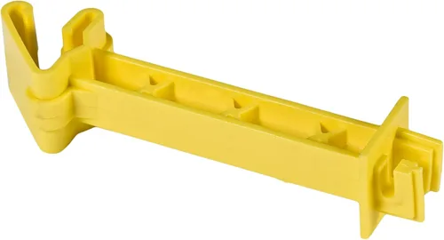 Vista 2 de Zareba IT5XY-Z Aislante con extensor de 5 pulgadas de enganche rápido, 25 por bolsa, amarillo Yellow Insulator for 1.25 or 1.33 Studded T-Post, No