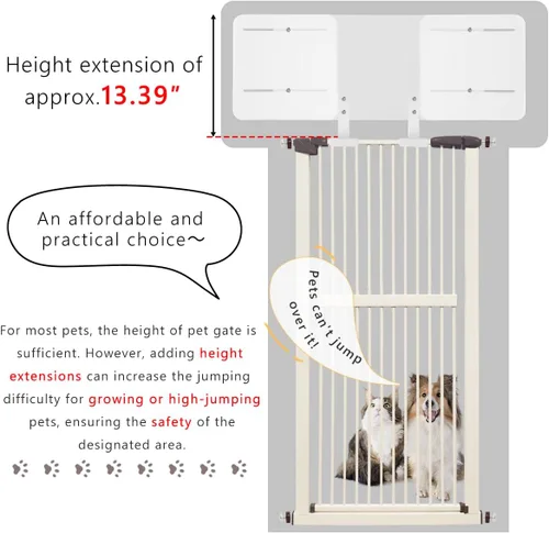 Vista 4 de Lumizone Altura del kit de extensión de la puerta para mascotas: 13.4 "Anchura ajustable: 23.6"-41.3" Diseño deslizante La sensación no opresiva