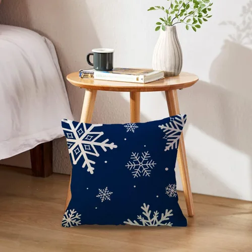 Vista 3 de ULOVE LOVE YOURSELF - Juego de 2 fundas de almohada para decoración de invierno, fundas de almohada de Navidad estilo granja, diseño de copos