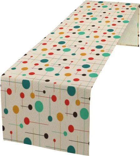 Vista 17 de Camino de mesa con estampado de piel de vaca, lino y algodón, rústico, estilo occidental, color negro, marrón, piel de vaca, para decoración