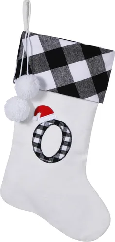 Vista 36 de Calcetines de Navidad bordados con monograma inicial de 20 pulgadas, decoración de Navidad, calcetines personalizados, decoración de temporada