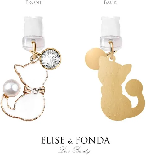 Vista 4 de ELISE & FONDA CP178 Puerto de carga USB Anti Polvo Plug Gato Gatito Pet Colgante Colgante Teléfono Charm para iPhone 11/XS MAX/XR/X/8 Plus/7/6S/7/SE