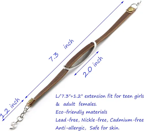 Vista 4 de Yiyang - Pulsera de cuero con mensaje inspirador para mujeres, niñas y adolescentes, regalo cristiano para navidad, cumpleaños, bautismo y navidad