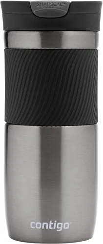 Vista 7 de Contigo Byron Snapseal Taza de viaje, Taza térmica de acero inoxidable, Botella de vacío, Vaso a prueba de fugas, Taza de café con tapa fácil