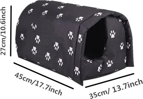 Vista 2 de Cama para mascotas, cama para gatos callejeros, resistente a la lluvia y al aire libre, tela Oxford, arena para gatos, suministros para mascotas