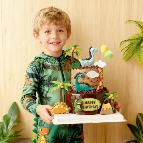 Vista 6 de Decoración para tartas y cupcakes de dinosaurio pequeño para fiesta