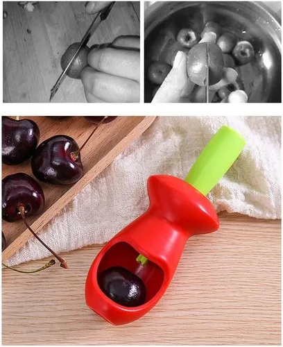 Vista 4 de HEMOTON Cherry Pitter Fruit Core Remover Tool Gadget de cocina para eliminación rápida de cereza y fruta Núcleo Diseño para uso doméstico