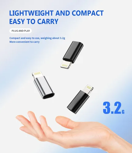 Vista 7 de Adaptador Lightning hembra a USB C macho cargador tipo C (paquete de 3) compatible con iPhone compatible con Samsung Galaxy Note S10 S20 S21 LG