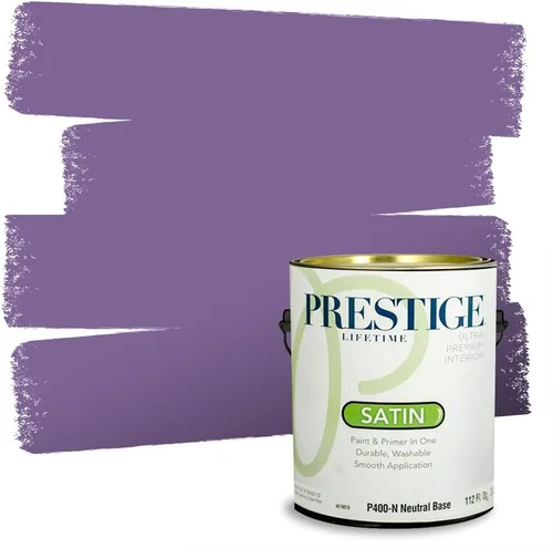 Vista 133 de PRESTIGE Pinturas de pintura interior e imprimación en uno, 1 galón, plano, combinación comparable de Sherwin Williams* Kimono Violet*