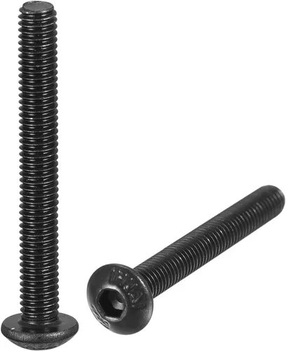 Vista 11 de uxcell Tornillos de cabeza de botón hexagonal M3x6mm Tornillos de acero de aleación 100pcs