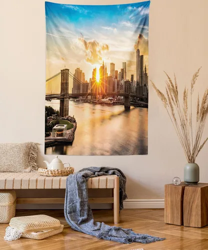Vista 60 de Ambesonne Tapiz hippie, abrazo de hongos de ensueño y árbol de la vida místico y mandal verde, decoración de tela para colgar en la pared