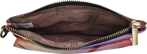 Vista 6 de Anna by Anuschka Cartera organizadora de cuero pintada a mano para mujer, hibisco antiguo, Hibisco antiguo