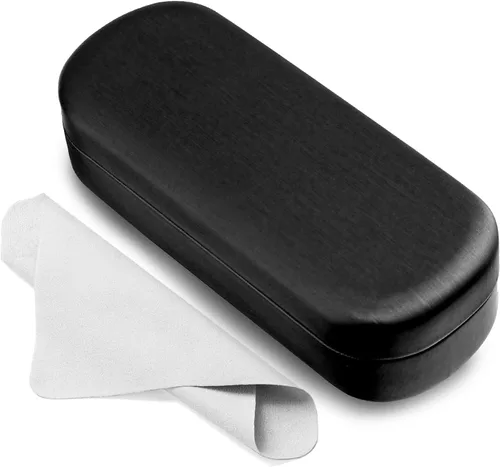 Vista 15 de Marvolia Estuche para gafas de sol, funda rígida grande de piel sintética para gafas de sol Negro