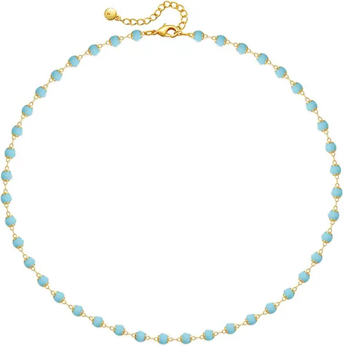 Vista 45 de Gargantilla con cuentas para mujer, chapada en oro de 18 quilates, gargantilla delicada para mujer